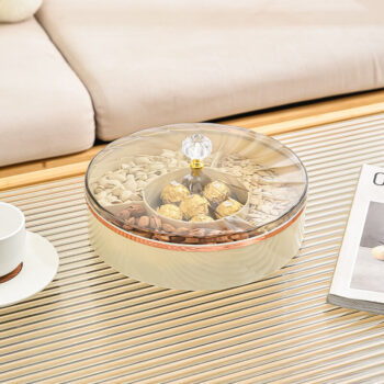Light Luxury Household Plastic Fruit Nuts Candies Trays Multi-Layer Separation Thickening Design Dust-Proof Moisture-Proof Design