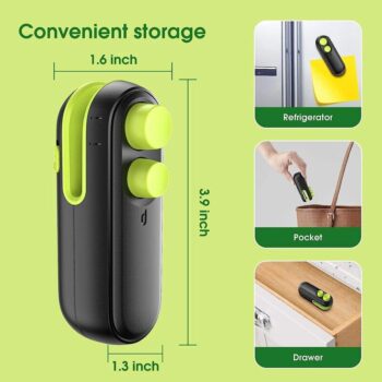 Mini Bag Sealer Handheld Heat Vacuum Sealer, 2 in 1 Sealer and Cutter with Lanyard Fresh Seal Food Saver Vacuum Sealer
