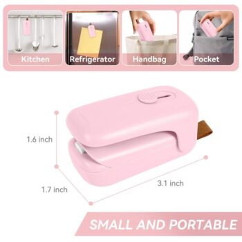 Mini Bag Sealer Handheld Heat Vacuum Sealer, 2 in 1 Sealer and Cutter with Lanyard Fresh Seal Food Saver Vacuum Sealer