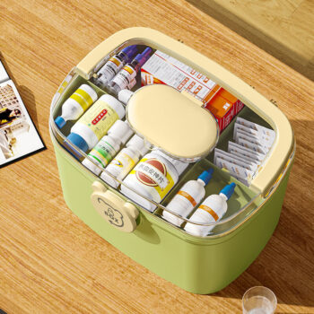 Household 3 Layers Large Medical Box Portable Multipurpose Plastic Storage Box for Medicine Cosmetic Toys Crafts Organizer Bin