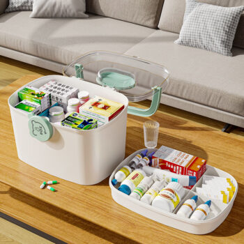 Household 3 Layers Large Medical Box Portable Multipurpose Plastic Storage Box for Medicine Cosmetic Toys Crafts Organizer Bin