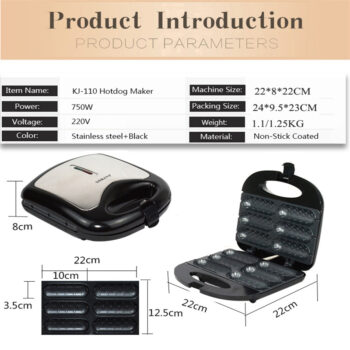 Hot dog cookers, household breakfast machine, hot dog electromechanical cake pan