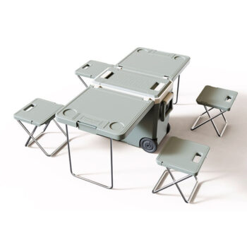 Hot Selling New Arrival 32L Portable Camping Folding Custom Logo Insulation Table And Chair Set Fast Insulated Cooler Box