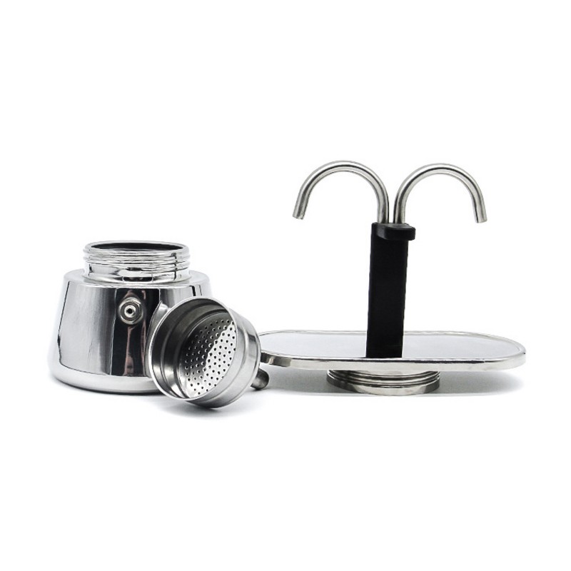 2 Cups Moka Pots, 304 Stainless Steel Espresso Coffee Makers