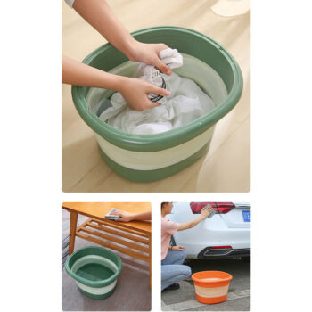 Folding foot bath with cover portable foot washing heat preservation adult massage soak foot bucket Creative home dormitory