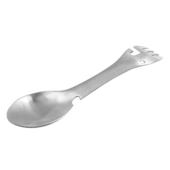 5-in-1 multi tool outdoor metal tableware cutlery spoon fork for camping with opener knife portable stainless steel 304 picnicware