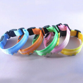 LED Dog Collar USB Rechargeable Luminous Glow in Dark Safety Pet Collar Breathable Nylon Reflective Pet Collars for dog and cat