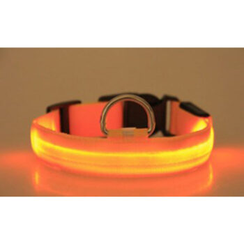 LED Dog Collar USB Rechargeable Luminous Glow in Dark Safety Pet Collar Breathable Nylon Reflective Pet Collars for dog and cat