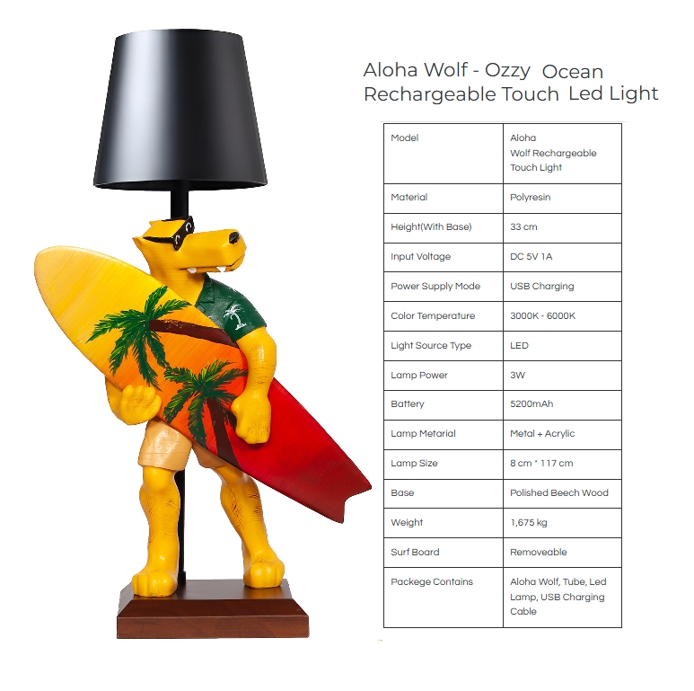 Aloha Wolf  Rechargeable Touch Led Light