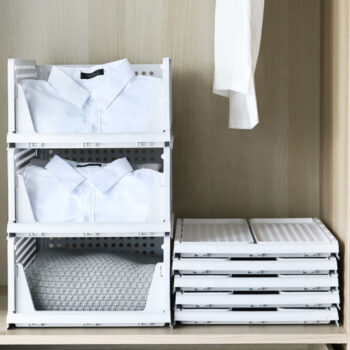 Hot Selling Stackable Drawer Type Foldable Plastic Clothes Storage Box Organizer For Clothes