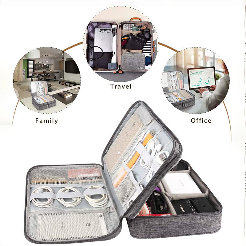 Cable Organizer Bag Waterproof electronic storage bag Gadget Organizer Charger Headphone Case Travel