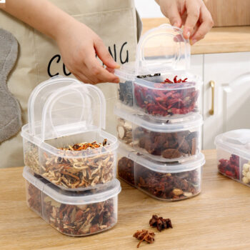 Wholesale Simple Style Large Capacity PP Material Sealed Transparent Spice Jars Pepper Seasoning Condiment Container Sets