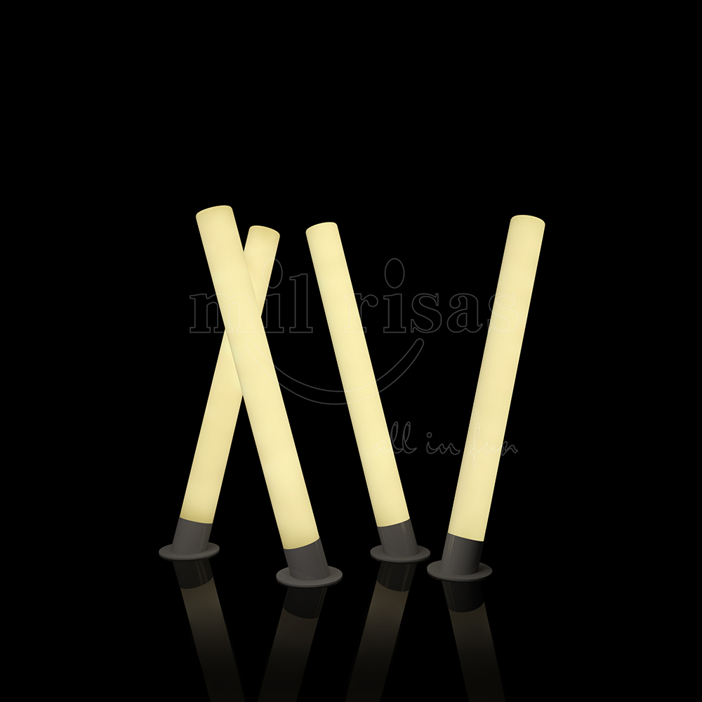Outdoor LED Cylindrical Floor Lamp with Metal Base
