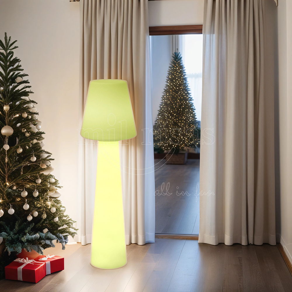 LED Outdoor Flared Shade Floor Lamp