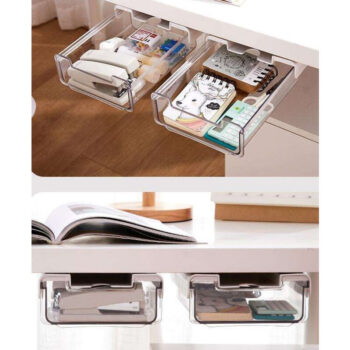 Attachment Accessories Workspace Storage Hidden Desktop Organizer Pen Holder Clear Under Desk Drawer Organizer Slide Out