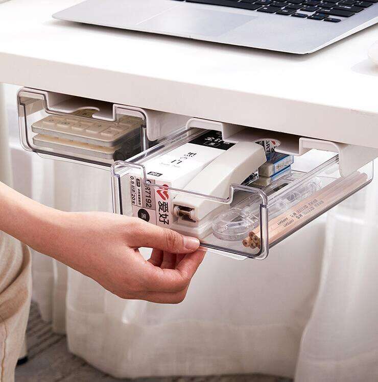Attachment Accessories Workspace Storage Hidden Desktop Organizer Pen Holder Clear Under Desk Drawer Organizer Slide Out