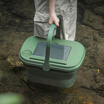 Picnic Basket Multi-Function Lid 15L Food Tray Table Folding Picnic Basket with Phone Slot and Cup