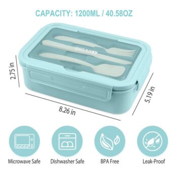 Kids Divided Bento Lunch Box for Kids 3 Compartment Lunch Containers Easy Open School Lunch Containers for Girls Boys