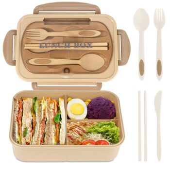 Kids Divided Bento Lunch Box for Kids 3 Compartment Lunch Containers Easy Open School Lunch Containers for Girls Boys