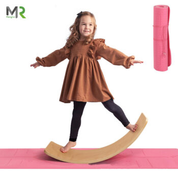 Hot selling wooden balance board children balance toy yoga board Montessori learning toy wobble toy