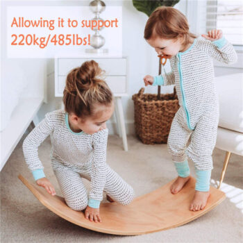 Hot selling wooden balance board children balance toy yoga board Montessori learning toy wobble toy
