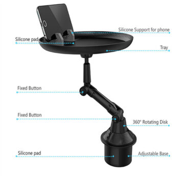 Adjustbale car cup holder dining tray small dining table