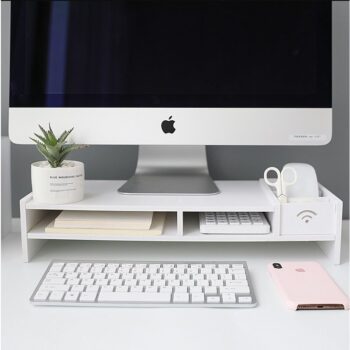Office desktop multi-functional storage shelves drawer desktop computer heightener shelf screen monitor stand