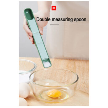10-position adjustable double-headed kitchen spoon with scale for measuring ingredients for baking