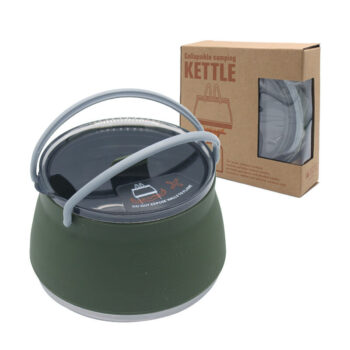 Folding Saucepan, Camp Cookware Hiking Silicone Folding Saucepan Water Kettle With Lid Collapsible Camping Cook Pot