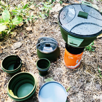 Folding Saucepan, Camp Cookware Hiking Silicone Folding Saucepan Water Kettle With Lid Collapsible Camping Cook Pot