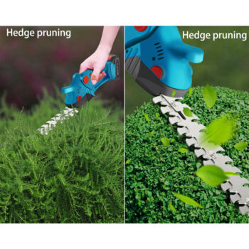 2 in 1 Electric Mini Hedge Trimmer Cordless, Handheld Grass Hedge Cutter For Garden
