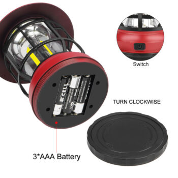 LED Camping Light USB Charging Hanging Hand Crank Lamp for Emergency, Storms, Waterproof