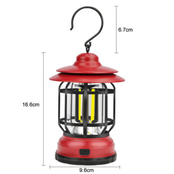 LED Camping Light USB Charging Hanging Hand Crank Lamp for Emergency, Storms, Waterproof