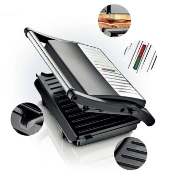 1000W Manufacturer Electric Panini Press Sandwich Maker Steak Maker with Non-Stick Coated Plates for home