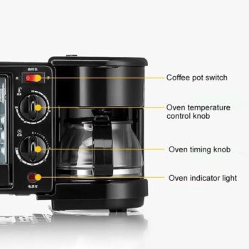 3 in 1 Household Electric Toast Oven Coffee Maker Frying Pan Sandwich Breakfast Makers Machine