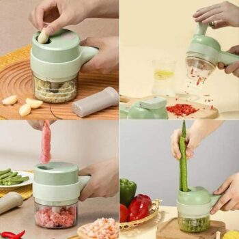 Factory new arrival Vegetable Tool Smart gadgets electric kitchen chopper 4 in 1 handheld electric vegetable cutter