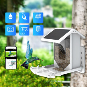 WiFi Bird Feeder Video Camera With Solar Panel Battery Surveillance IP Camera AI Smart Identify Bird Specifies