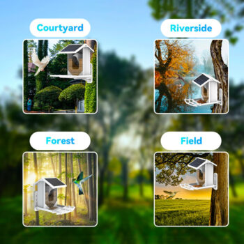 WiFi Bird Feeder Video Camera With Solar Panel Battery Surveillance IP Camera AI Smart Identify Bird Specifies