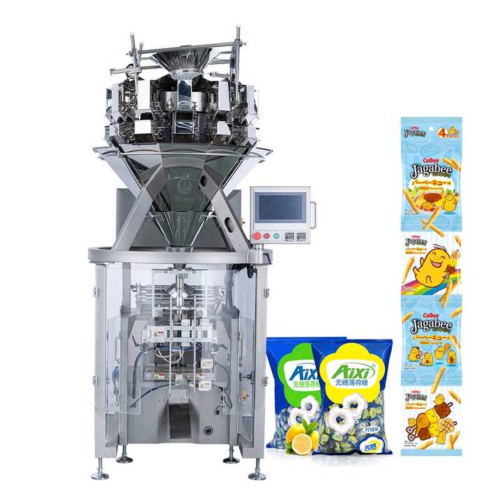High Speed Multi Heads Weigher Potato Chips Snack Food Vertical Packing Machine