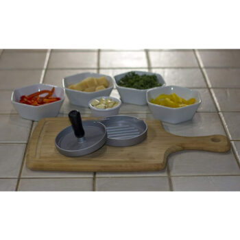 Hamburger Press Patty Maker, Food Grade Aluminum Burger Press with Wooden Handle, Non-Stick, Easy to Clean
