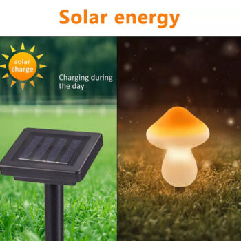 Hot selling on amazon IP65 Outdoor Lawn Landscape Decor Resin Mushroom Solar Garden Stake Lights