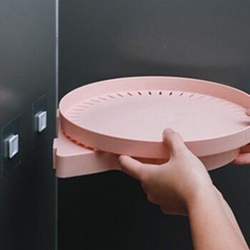 New Rotating Shelves Universal storage rack for seamless installation in kitchen and bathroom