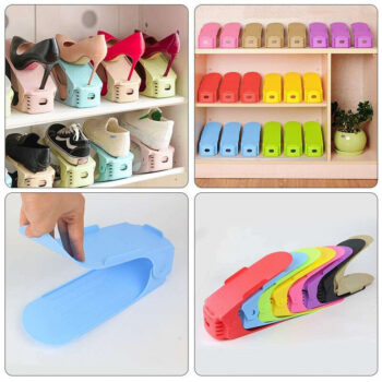 Adjustable Shoe Organizer Modern Double Shoe Rack Storage Space Saver Shoes Organizers