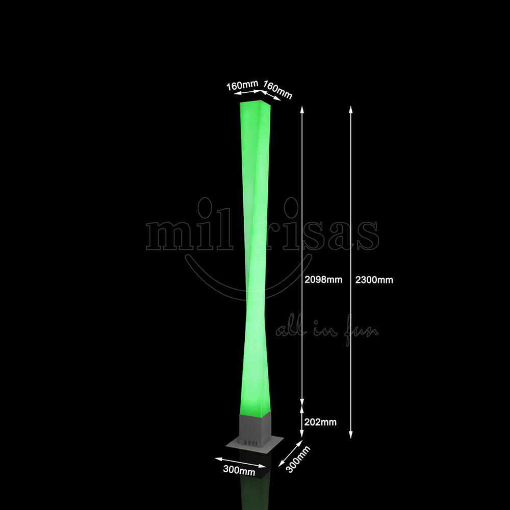 Square Spiral Floor Lamp with Metal Base