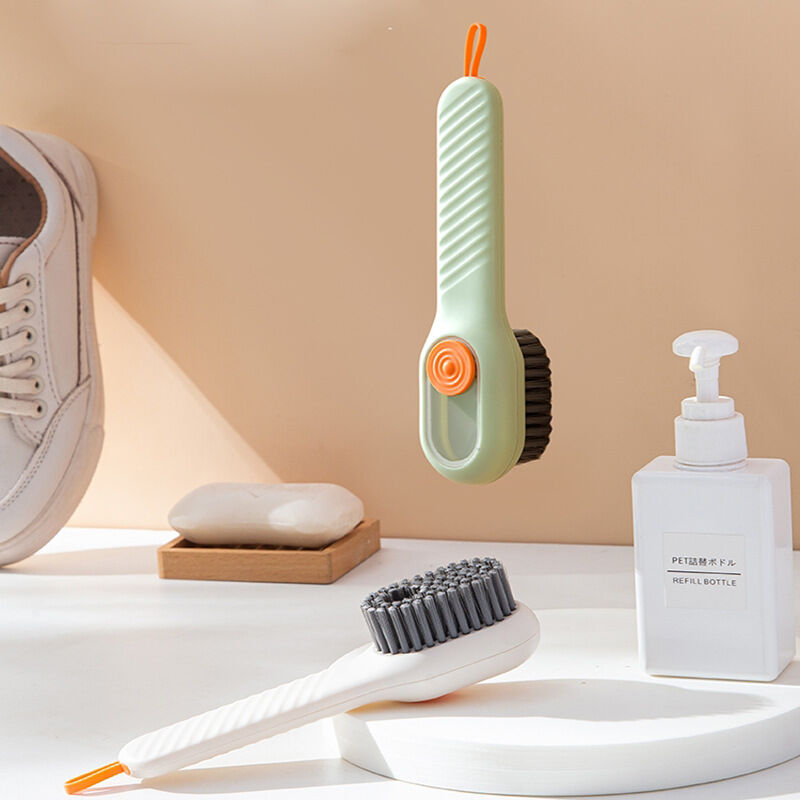 Multifunctional Pressing Liquid Long Handle Thickening Laundry Cleaning Brush Soft Bristle Shoe Brush Household Items