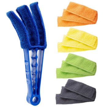 Window Blind Cleaner Duster Brush with 5 Microfiber Sleeves - Blind Cleaner Tools for Window Shutter