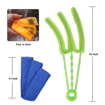Window Blind Cleaner Duster Brush with 5 Microfiber Sleeves - Blind Cleaner Tools for Window Shutter