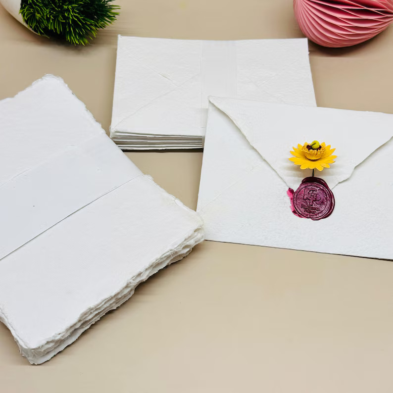 Handmade Deckle Edge Paper Envelopes: Wedding Invitations, Greeting Cards