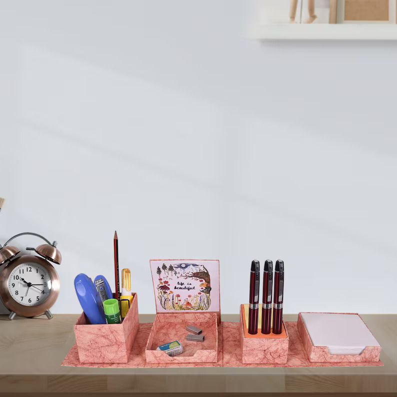 Handmade Paper Desk Organizer For Multi Uses