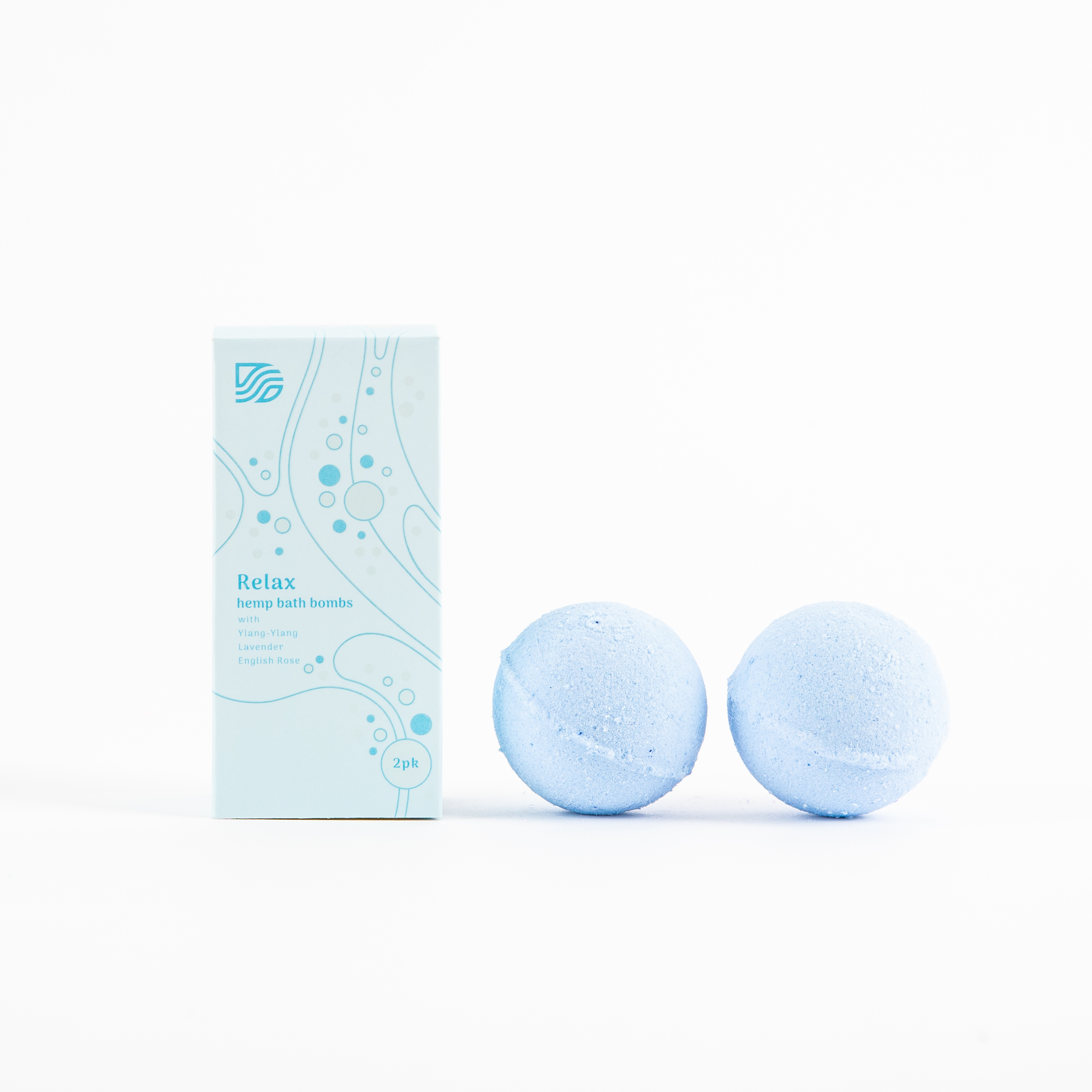 Relax 2 Pack CBD Bath Bombs with Lavender 150mg Concentration per Bath Bomb